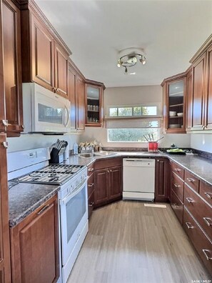 Frigorífico, horno, placa de cocina y cafetera o tetera