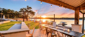 Lake Front Home with Pool, Dock, Views, Sports Court, & Beautiful Sunsets!