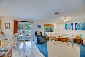 Smart TV, DVD player, ping pong, books