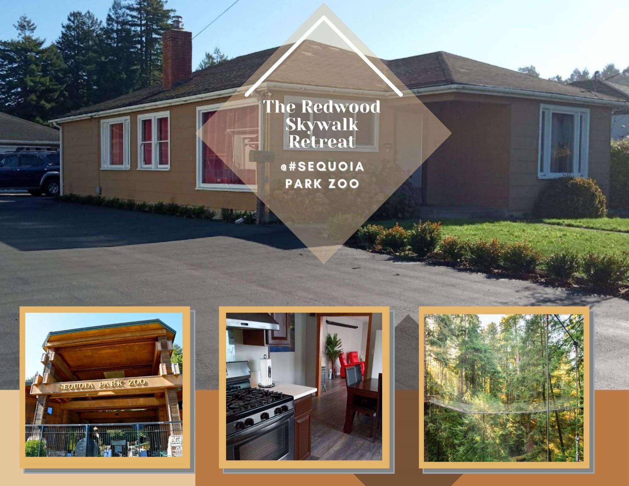 The #RedwoodSkyWalk Retreat @ Sequoia Park Zoo: 4BD, Pool Table, Game Room, Kiva, Gas Grill