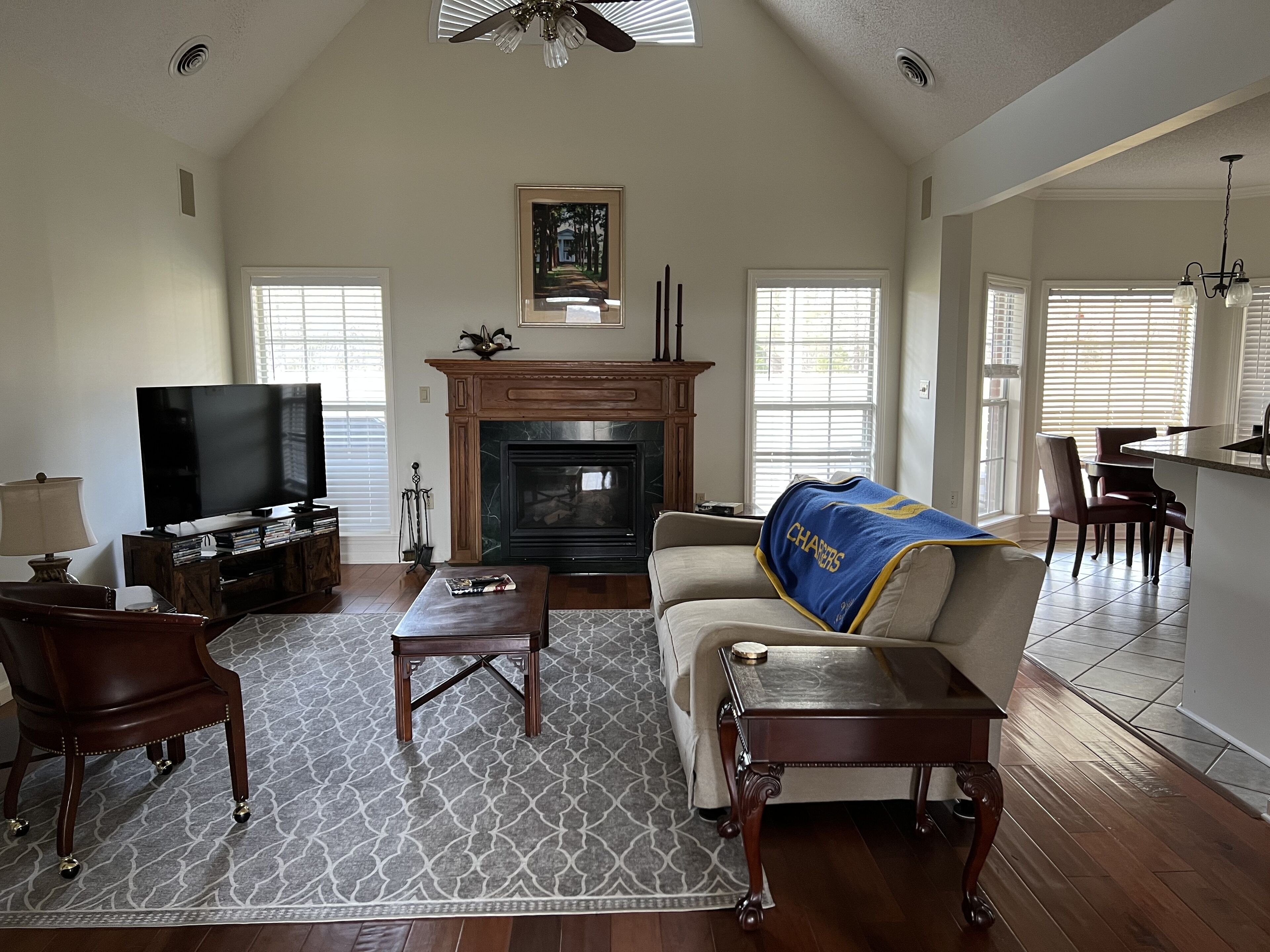 智能电视、壁炉、乒乓球、书