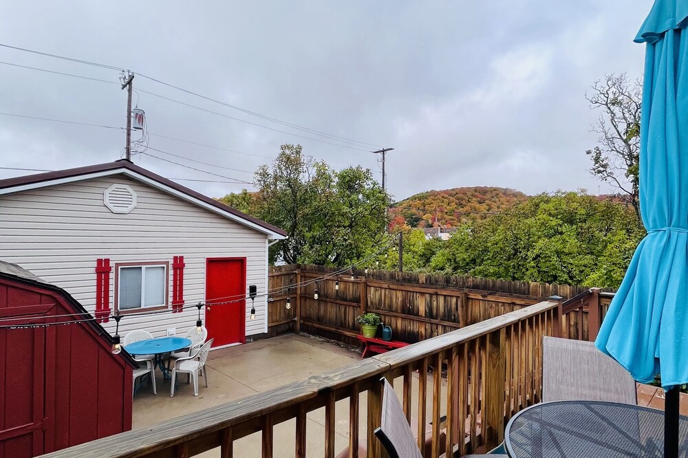 Rock House-Downtown Munising with Private Patio, Garage, Fire-pit & BBQ Grill
