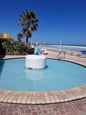 Outdoor pool - Daytona Beach Oceanfront 1BR Condo, Stunning Views, Pool Open (Daytona Beach)