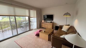 Smart TV, DVD player, books, video library