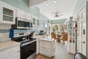 Fridge, microwave, oven, stovetop - The Sanctuary -Premier Oceanfront Rental -Large Decks, Pet Friendly! (Folly Beach)