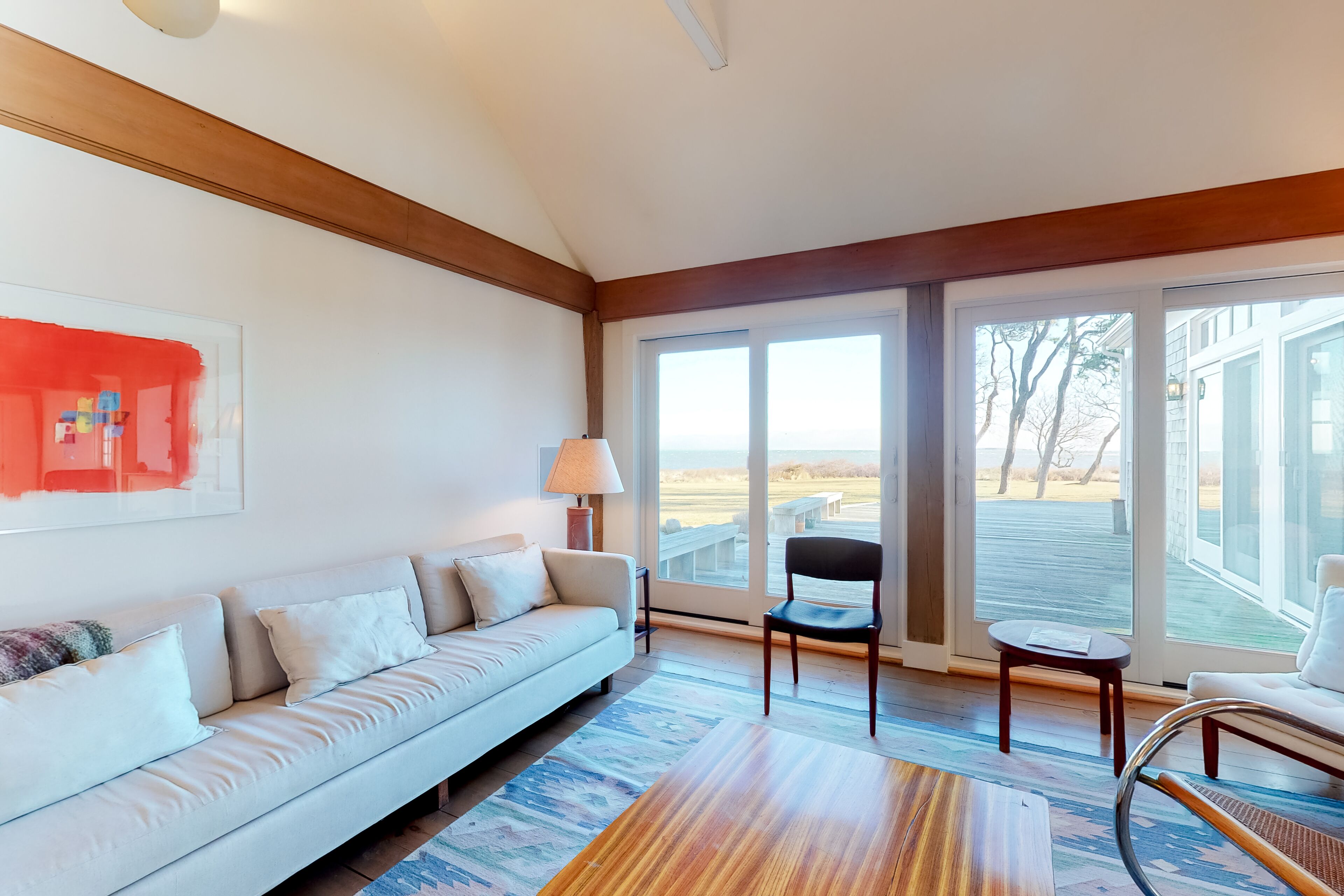 Oceanfront 2-story home with guest house & private beach near downtown Edgartown