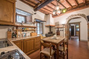 Fridge, oven, stovetop, highchair