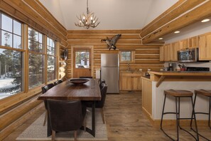 Dining - Charming Cabin with Ski-In/Ski-Out Access! Hot Tub! Views! (Big Sky)