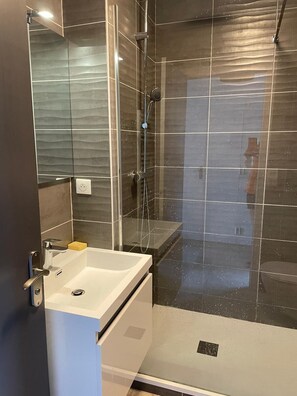 Dusche, Haartrockner, Toilettenpapier