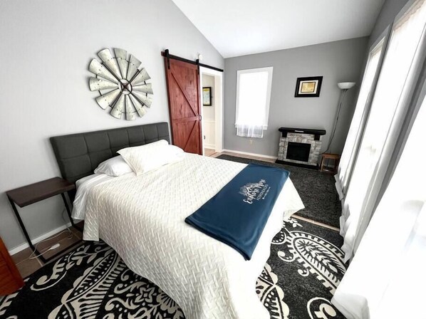 4 bedrooms, iron/ironing board, travel cot, WiFi