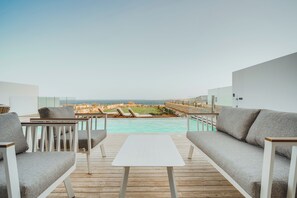 Outdoor pool, a heated pool - Periyiali Resort - Villa Ira is a Front Line Villa at Konnos Beach Cape Greco (Paralimni-Protaras)