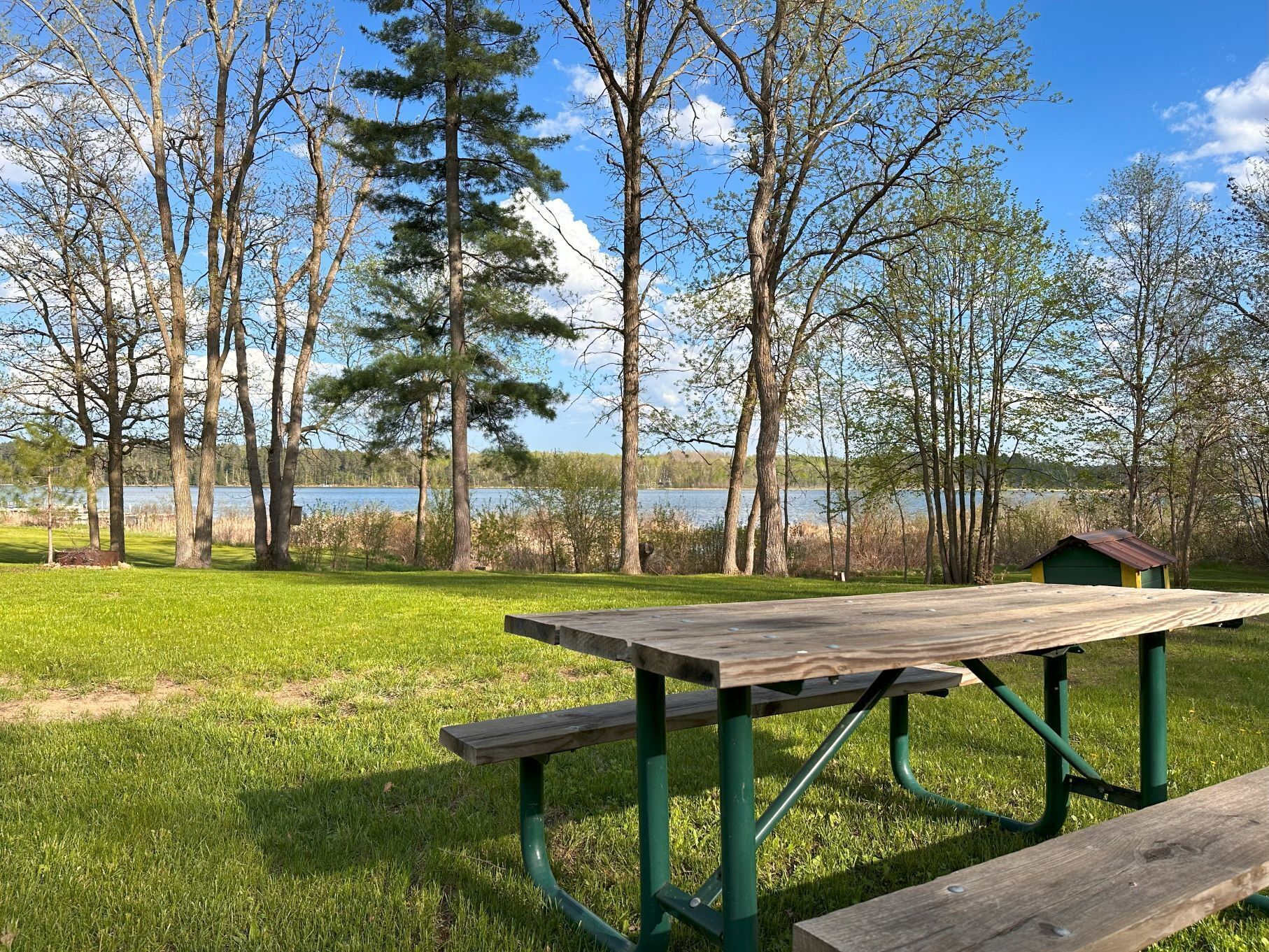 Each cabin comes with its own picnic table (Cabin 7's shown)