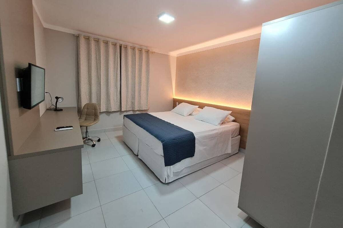 Desk, laptop workspace, blackout drapes, WiFi (free)
