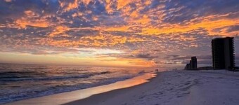 Beautiful views of beach, sunset, sunrise and the Blue Herons at the pond...