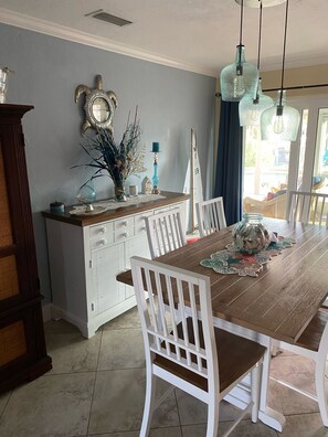 Dining - Tropical Getaway! Waterfront Bungalow with Heated Pool, Firepit, & Kayaks (Palm City)