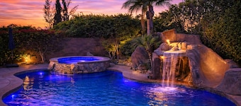 Cool Cabana: Water Slide! Grotto! Golf Package! EV Charging!