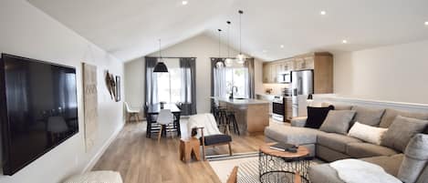 Smart TV, fireplace, Netflix, DVD player