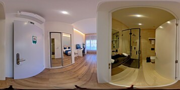 华丽客房, 1 张特大床, 无障碍, 城市景观 | 高档床上用品、Select Comfort 床、迷你吧、特色装修