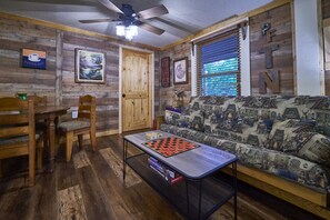 Smart TV, fireplace, stereo