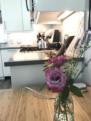 Fridge, microwave, oven, stovetop - Detached Guest Cottage Backs to Private Park In Midtown Sacramento (Sacramento)