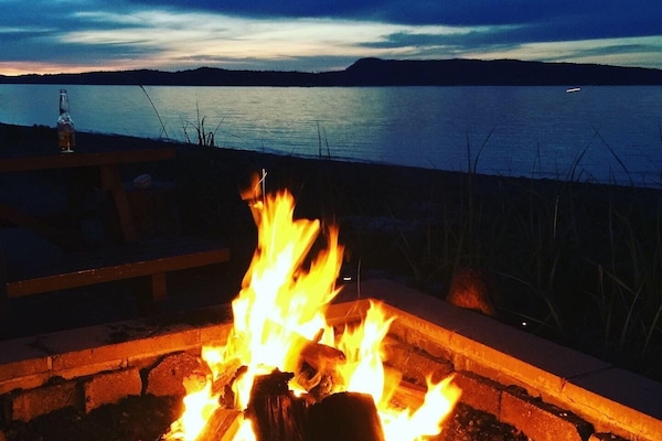 Shared fire pit at the beach