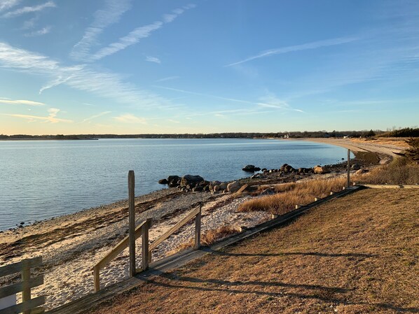 Private beach.
