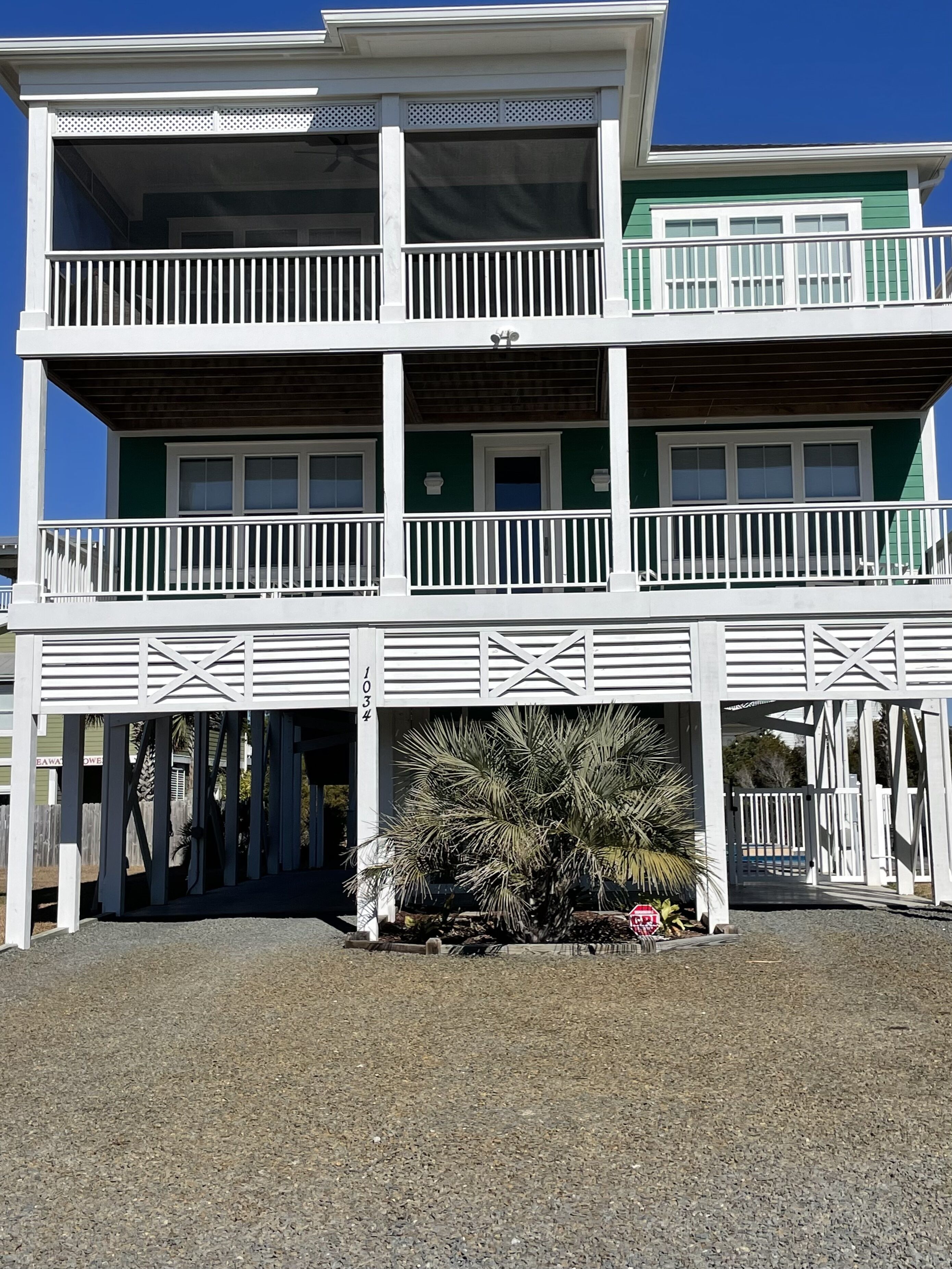  1034 Ocean Blvd W. 2nd row beach home with a pool. Steps away from beach