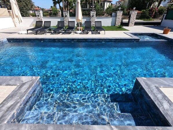 Outdoor pool - LUXURIOUS BEAUTIFUL 4 BEDROOM PRIVATE POOL VILLA IN DALYAN GULPINAR BEST AREA!! (Dalyan)