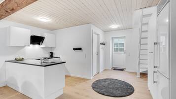 Jääkaappi, liesi, astianpesukone, kahvin-/teenkeitin