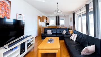TV connectée, cheminée, chaßne hi-fi
