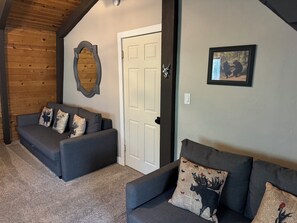 Smart TV, chimenea, reproductor de DVD, libros