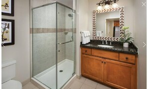 Shower, jetted tub