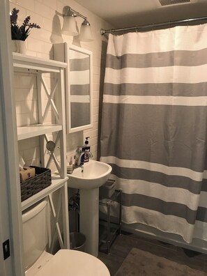 Combined shower/bathtub - Chautauqua Institution award winning guest house in center of programs venues. (Chautauqua)