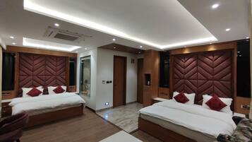 Individually decorated, individually furnished, desk, laptop workspace