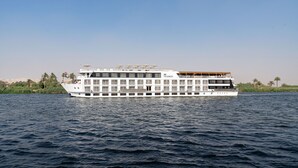 A large, multi-deck cruise ship with multiple balconies and a white exterior, floating on calm waters. - JAZ  Elite Viceroy Nile Cruise - Every Saturday from Luxor for 07 & 04 Nights - Every Wednesday From Aswan for 03 Nights (Luxor)