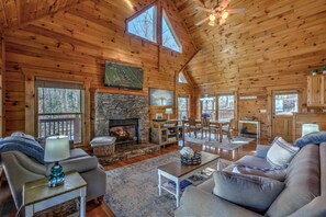 House, 2 Bedrooms | Living room - Finally Made It by Escape to Blue Ridge (Morganton)