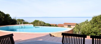 Villa with shared pool and sea view