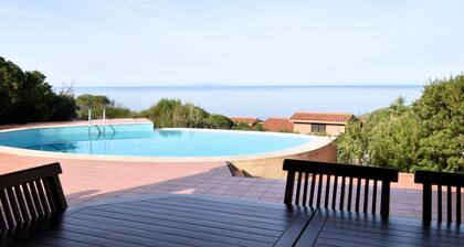 Villa with shared pool and sea view