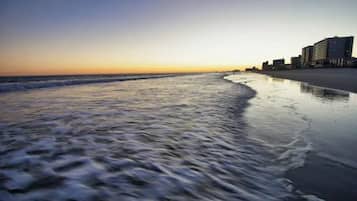 Beach nearby, sun-loungers, beach towels