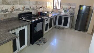 Coffee/tea maker, fridge, toaster, blender