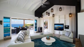 TV, DVD player, stereo