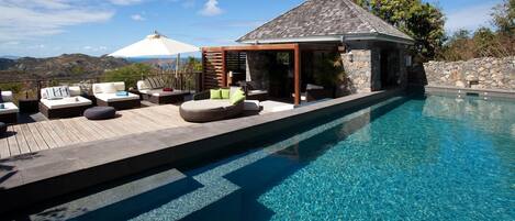 Een verwarmd zwembad