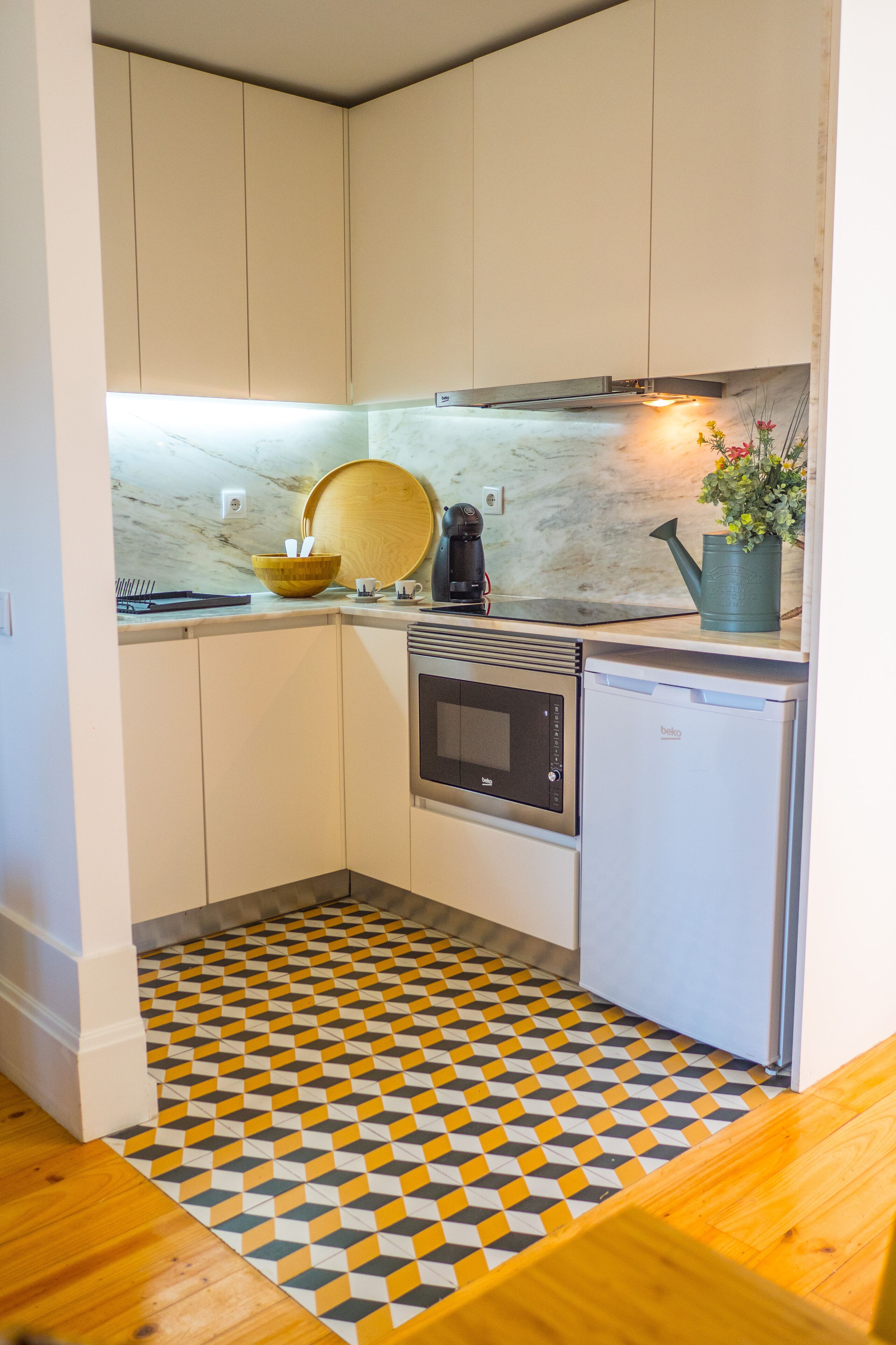 Fridge, microwave, stovetop, dishwasher