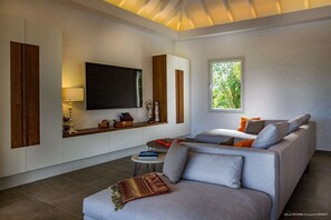 Televisión, reproductor de DVD y estéreo 