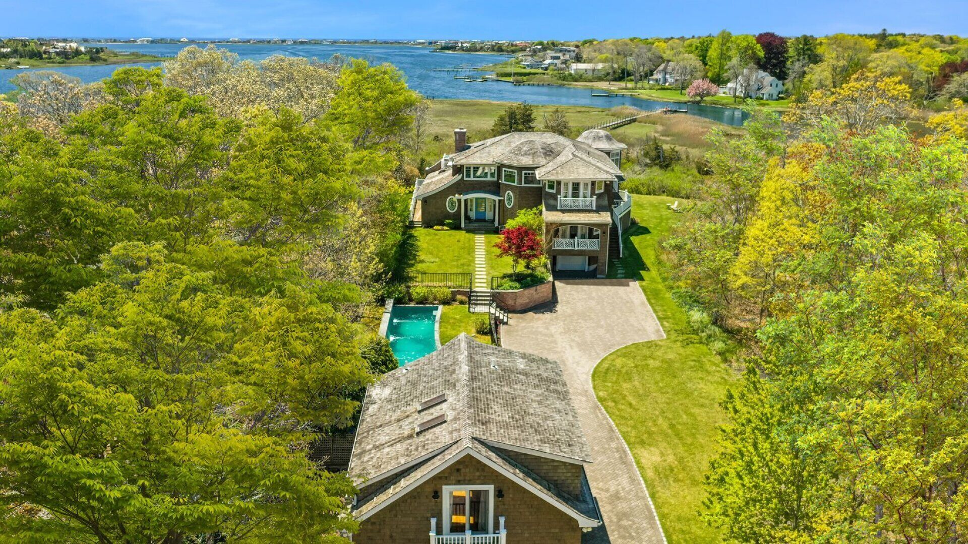 Majestic secluded estate, breathtaking water views, Gunite pool, multiple...