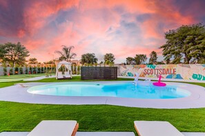 Outdoor pool, a heated pool