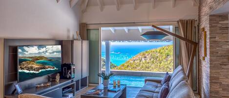 TV, DVD player, stereo