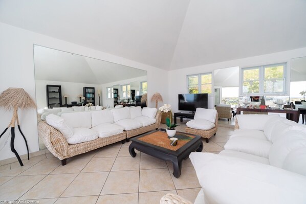 TV, DVD player, livros