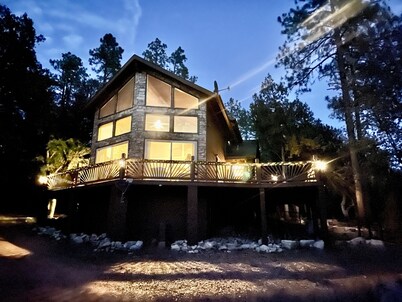 Private Forest Cabin with Wrap-Around Deck, Fireplaces & Unlimited Hiking