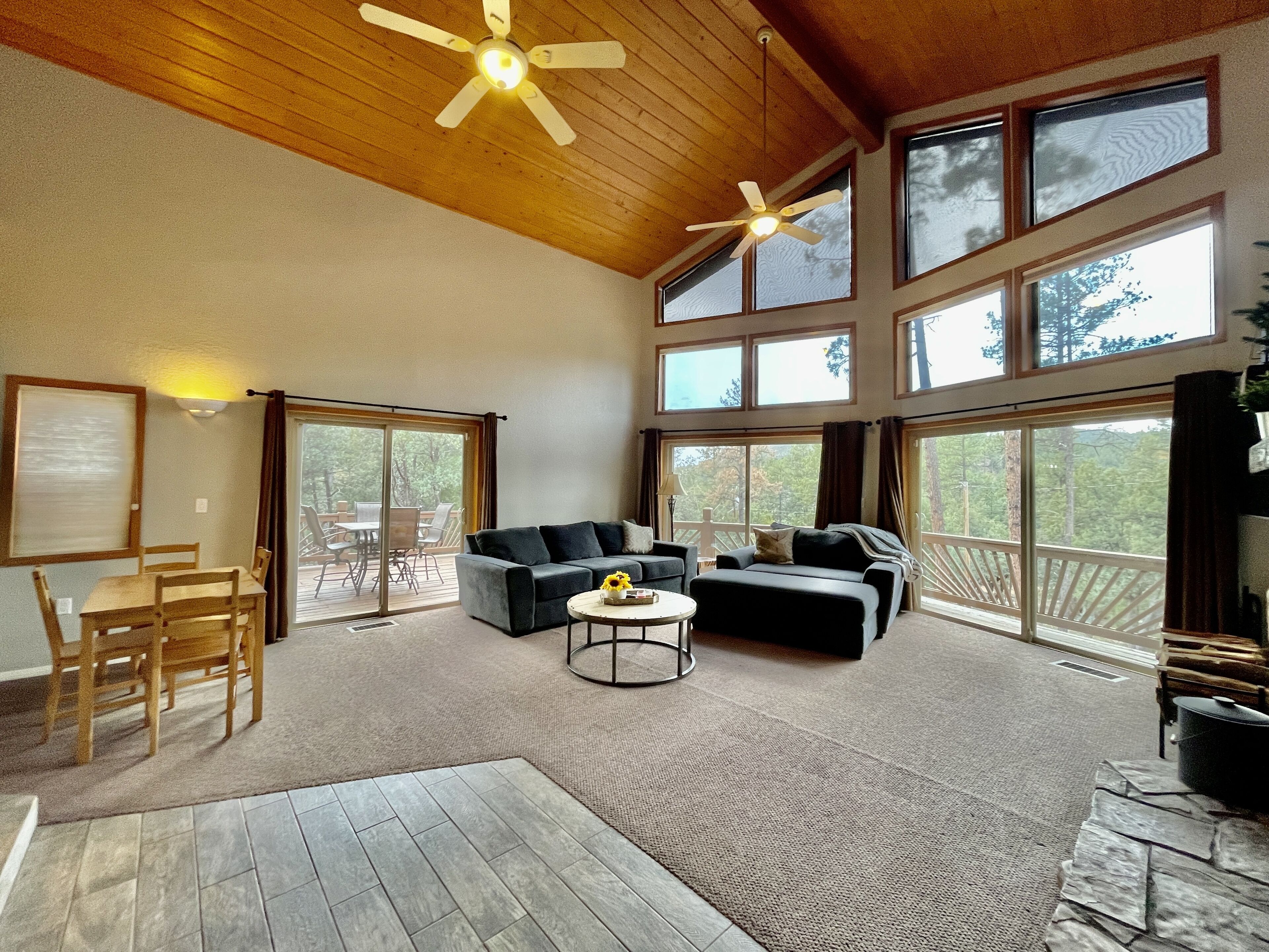 Smart TV, fireplace, DVD player